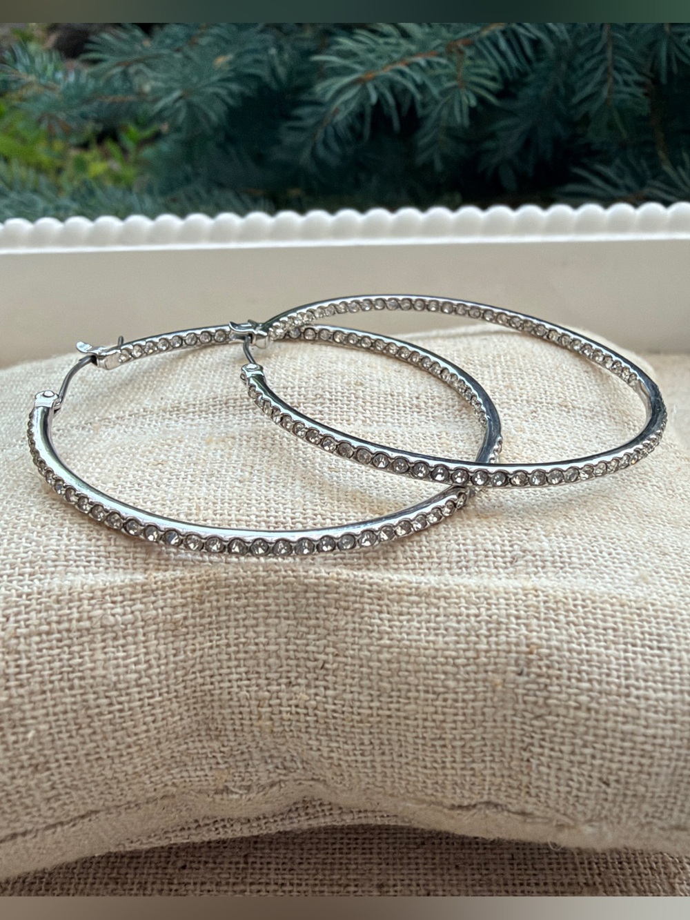 Stella & Dot Pavé Crystal Hoop Earrings